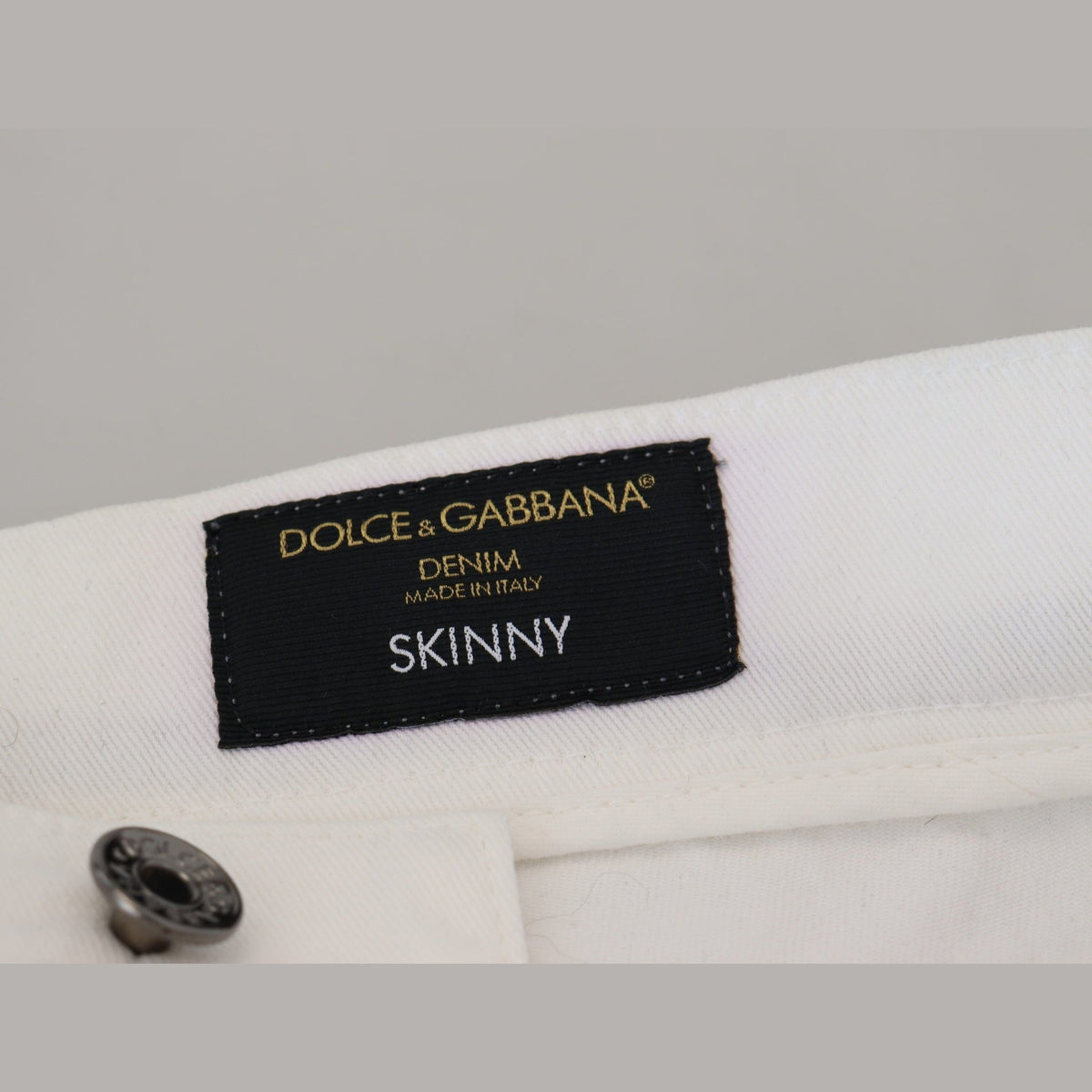 Dolce & Gabbana White Slim Skinny Stretch Cotton Denim Jeans