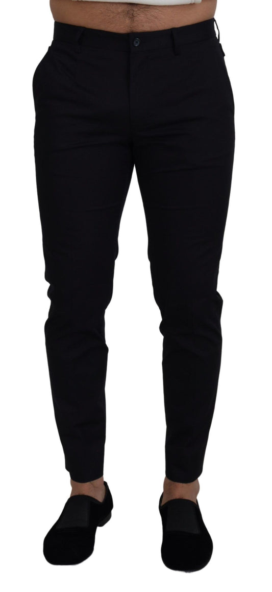 Dolce & Gabbana Blue Stretch Cotton Slim Trousers Chinos Pants Dolce & Gabbana