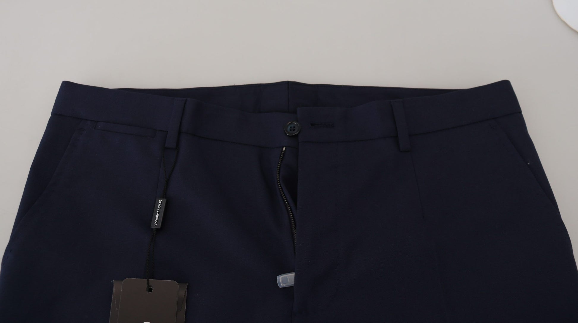 Dolce & Gabbana Blue Linen Cotton Slim Trousers Chinos Pants Dolce & Gabbana