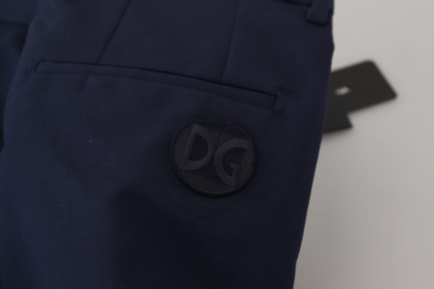 Dolce & Gabbana Blue Linen Cotton Slim Trousers Chinos Pants Dolce & Gabbana