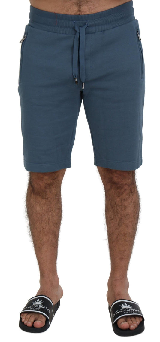 Dolce & Gabbana Blue Cotton Bermuda Casual Mens Shorts Dolce & Gabbana