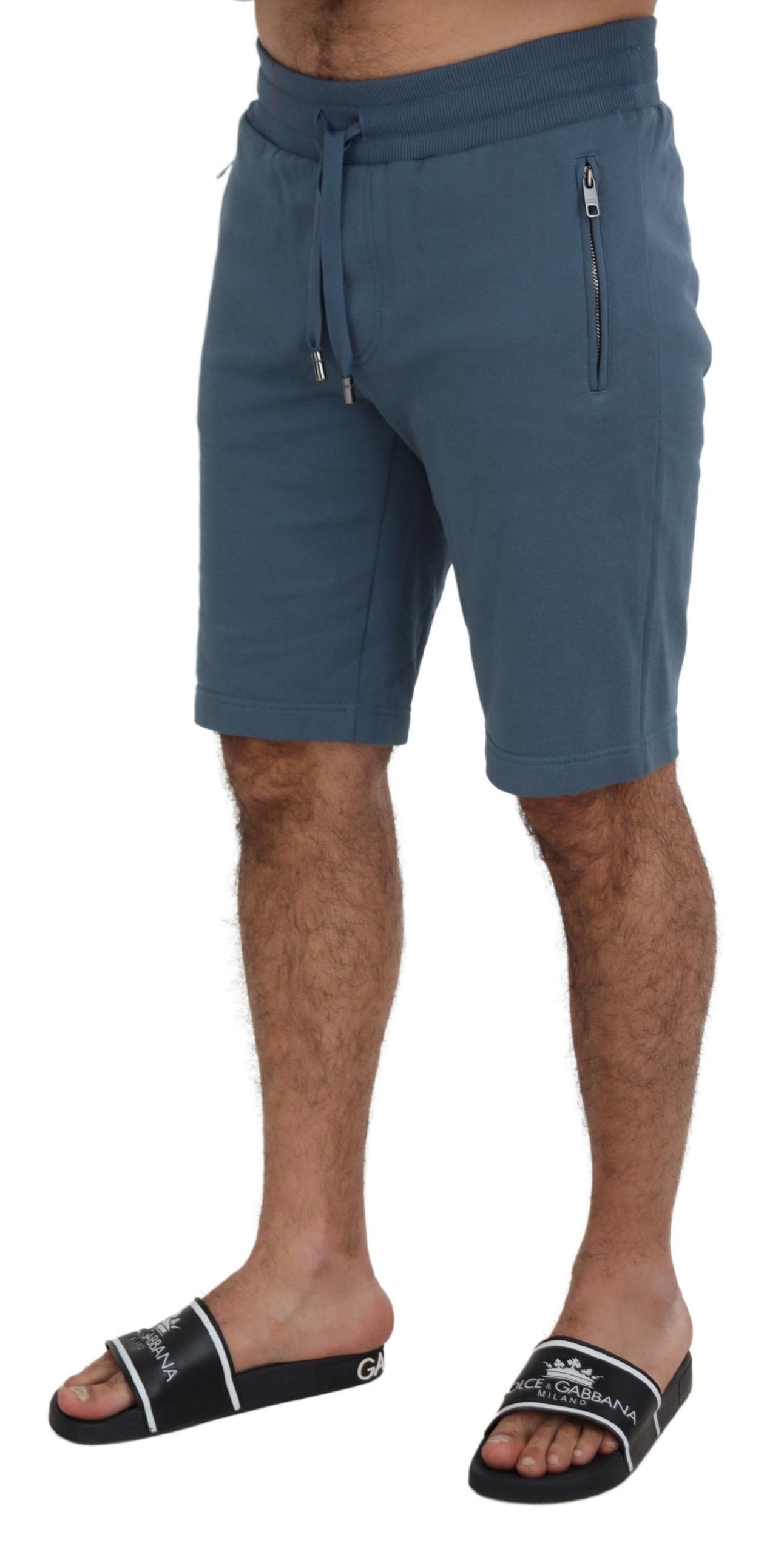 Dolce & Gabbana Blue Cotton Bermuda Casual Mens Shorts Dolce & Gabbana