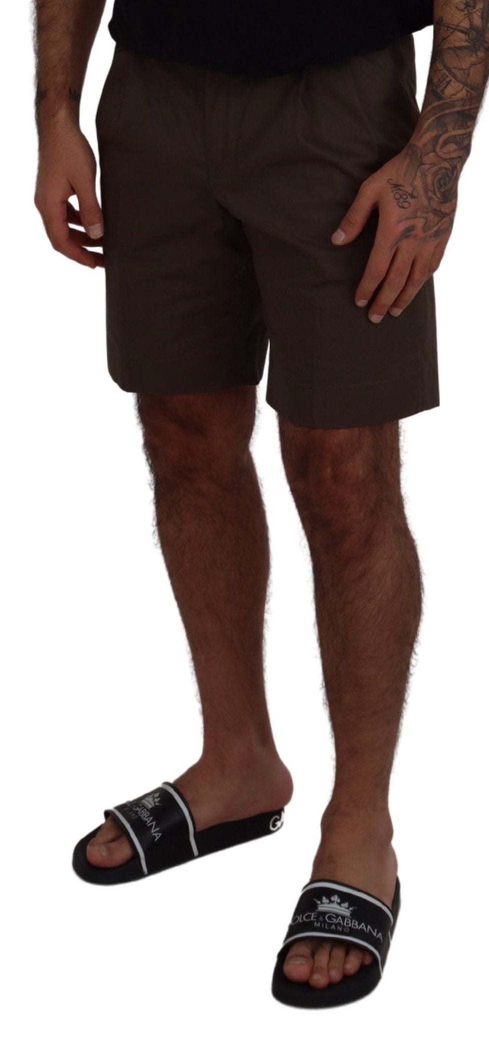 Dolce & Gabbana Green Chinos Cotton Casual Shorts Dolce & Gabbana