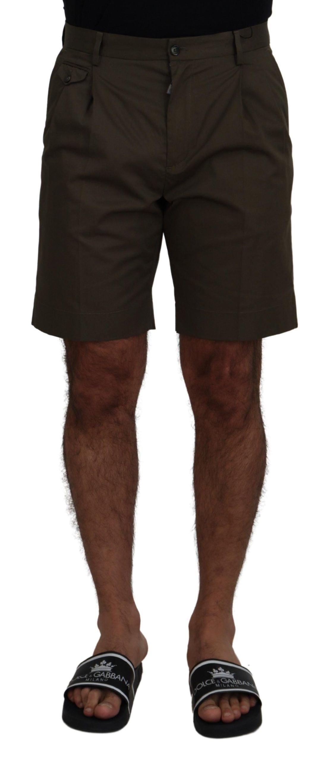 Dolce & Gabbana Green Chinos Cotton Casual Shorts Dolce & Gabbana