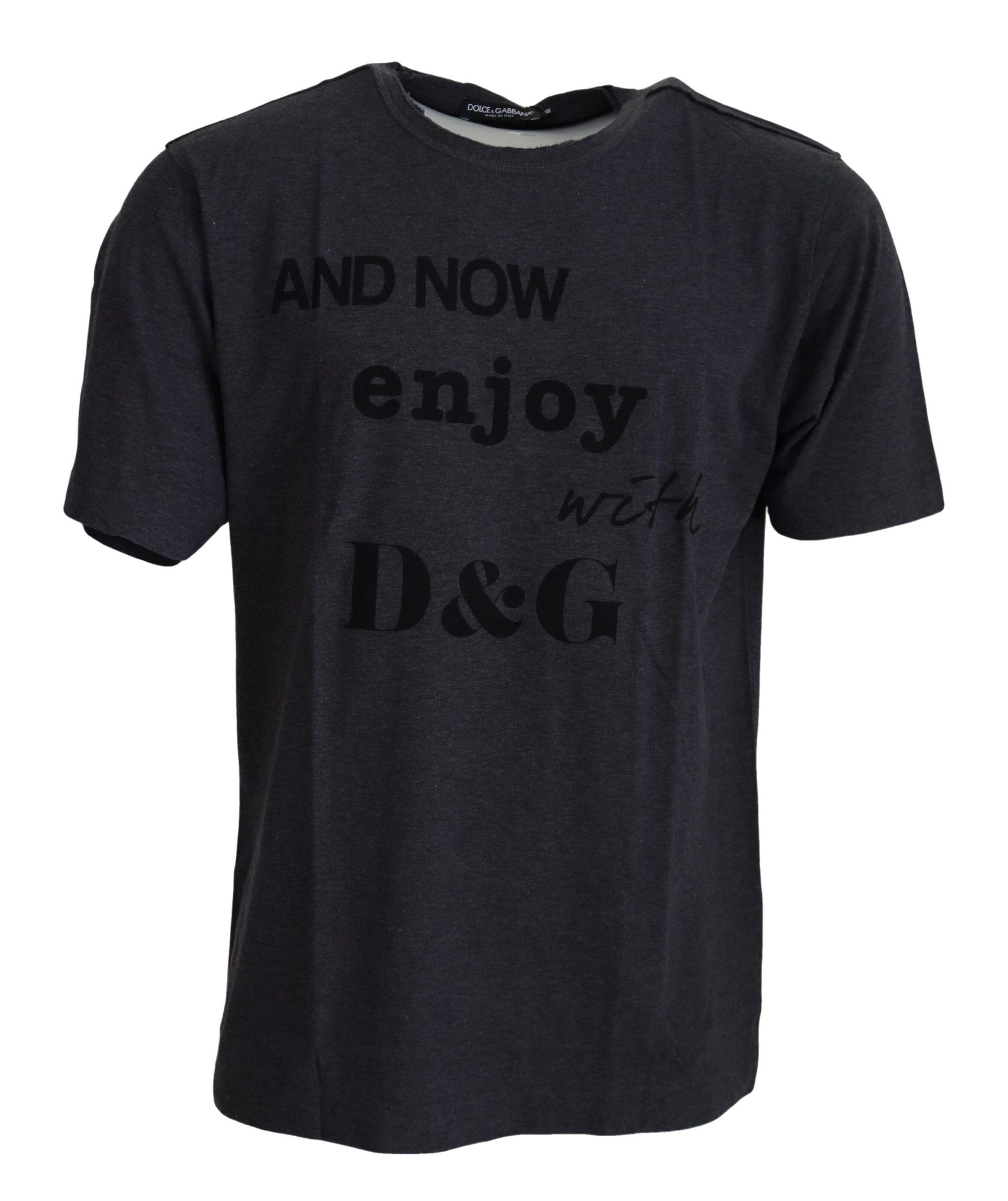 Dolce & Gabbana Gray Crewneck Cotton Short Sleeve T-shirt Dolce & Gabbana