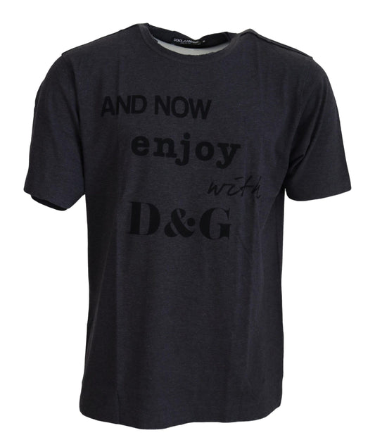 Dolce & Gabbana Gray Crewneck Cotton Short Sleeve T-shirt Dolce & Gabbana
