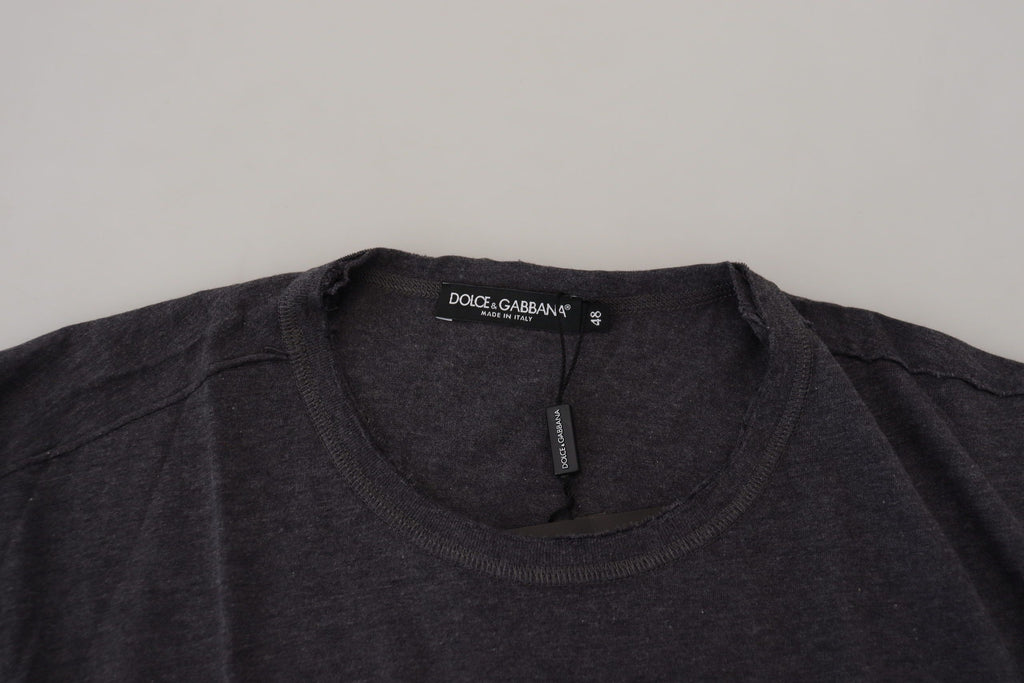 Dolce & Gabbana Gray Crewneck Cotton Short Sleeve T-shirt