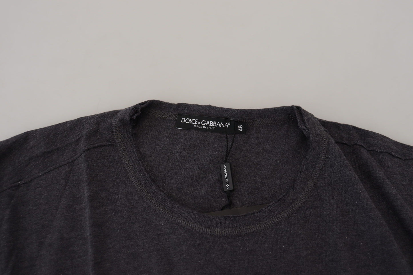 Dolce & Gabbana Gray Crewneck Cotton Short Sleeve T-shirt Dolce & Gabbana