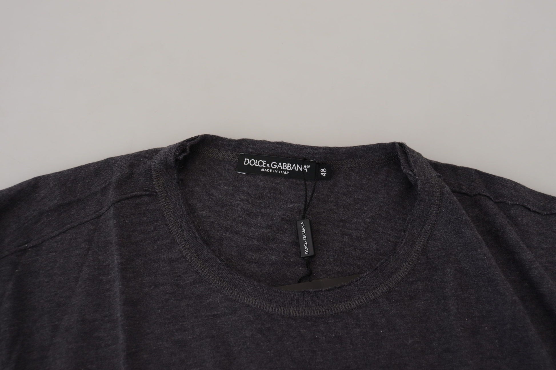 Dolce & Gabbana Gray Crewneck Cotton Short Sleeve T-shirt Dolce & Gabbana