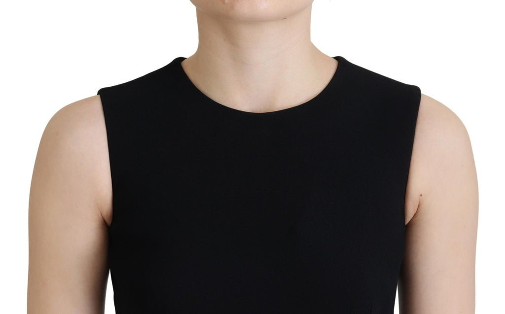 Dolce & Gabbana black sheath dress with flare Viscose fabric, featuring a fitted silhouette and stylish design.