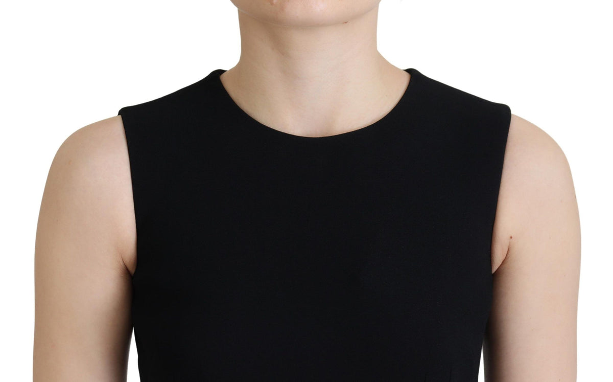 Dolce & Gabbana black sheath dress with flare Viscose fabric, featuring a fitted silhouette and stylish design.