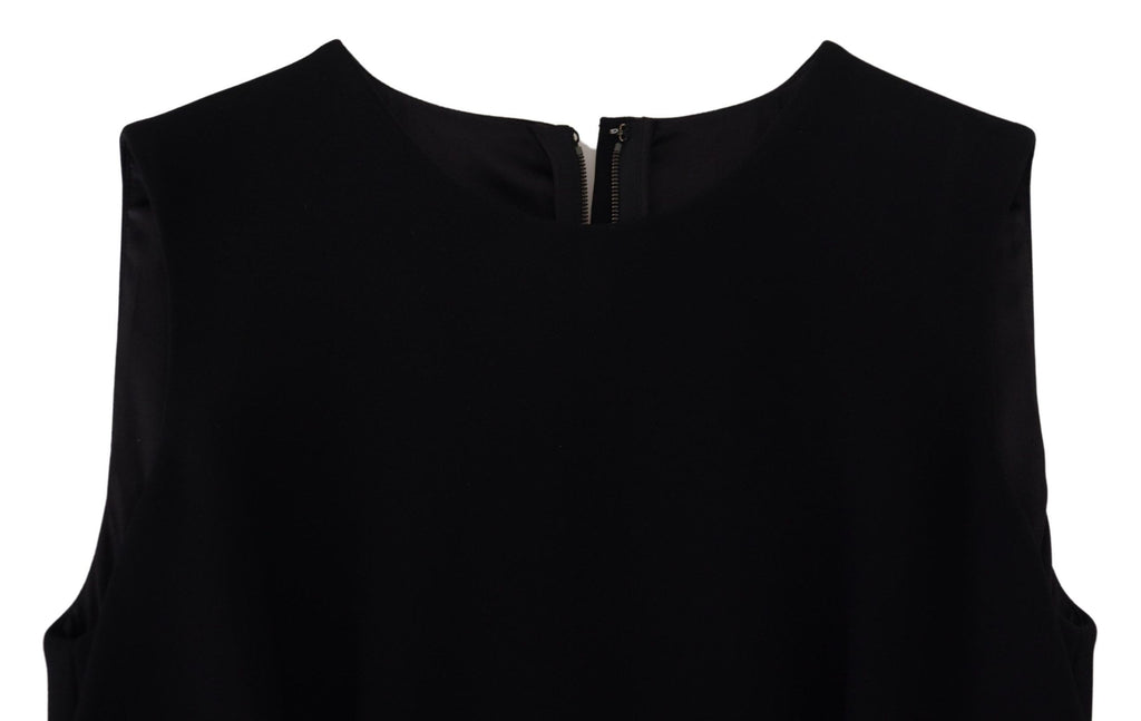 Black Dolce & Gabbana sheath dress with flare design, Viscose fabric, fitted bodice, and elegant style.
