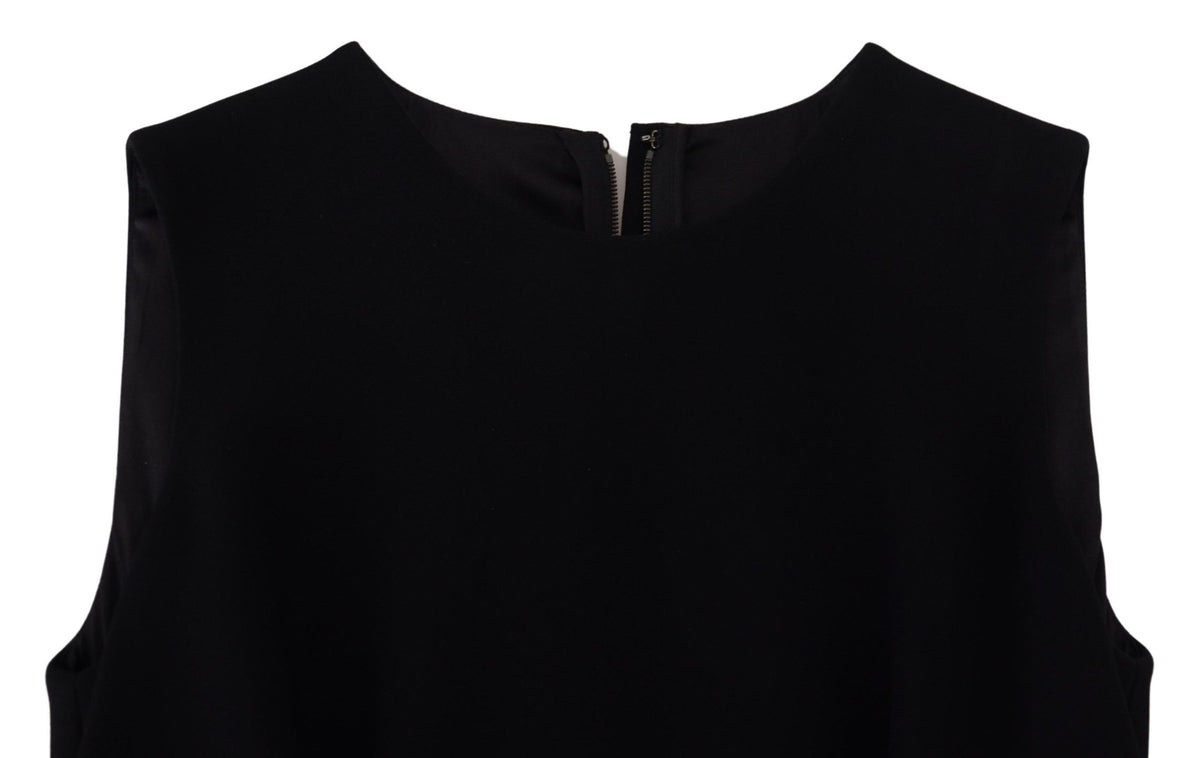 Black Dolce & Gabbana sheath dress with flare design, Viscose fabric, fitted bodice, and elegant style.
