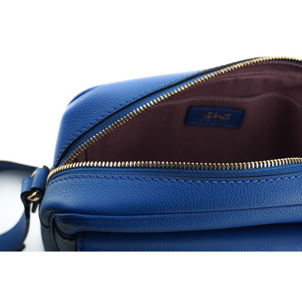 Versace Elegant Blue Calf Leather Camera Case Bag Versace