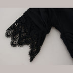 Dolce & Gabbana Black Sheath Midi Bodycon Lace Silk Dress