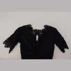 Dolce & Gabbana Black Sheath Midi Bodycon Lace Silk Dress