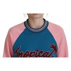 Dolce & Gabbana Blue Pink Queen Sequin Crystal Sweater