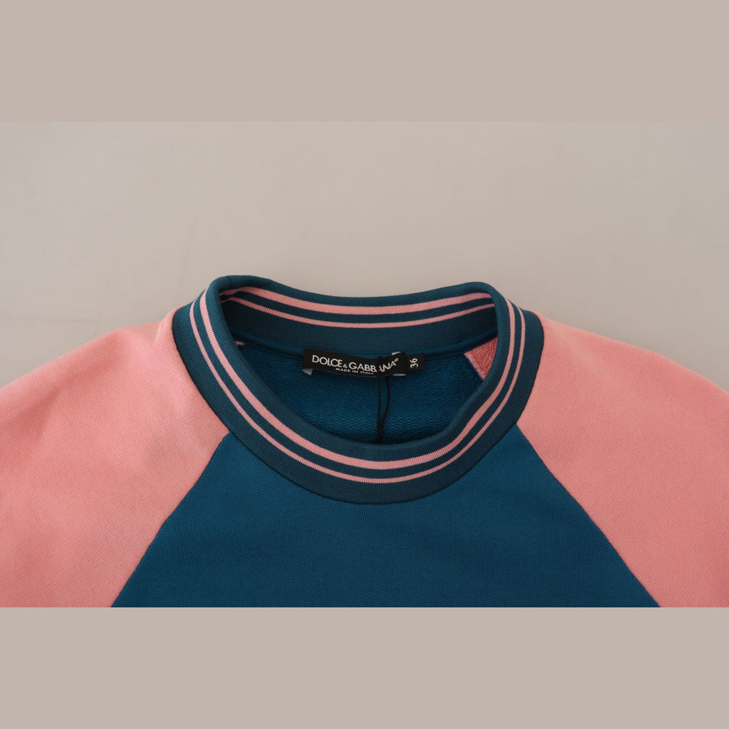 Dolce & Gabbana Blue Pink Queen Sequin Crystal Sweater
