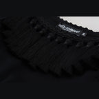 Dolce & Gabbana Black Tank Top Blouse Tassle Cotton Blouse