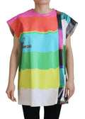 Dolce & Gabbana Multicolor TV Print Blouse Cotton T-shirt