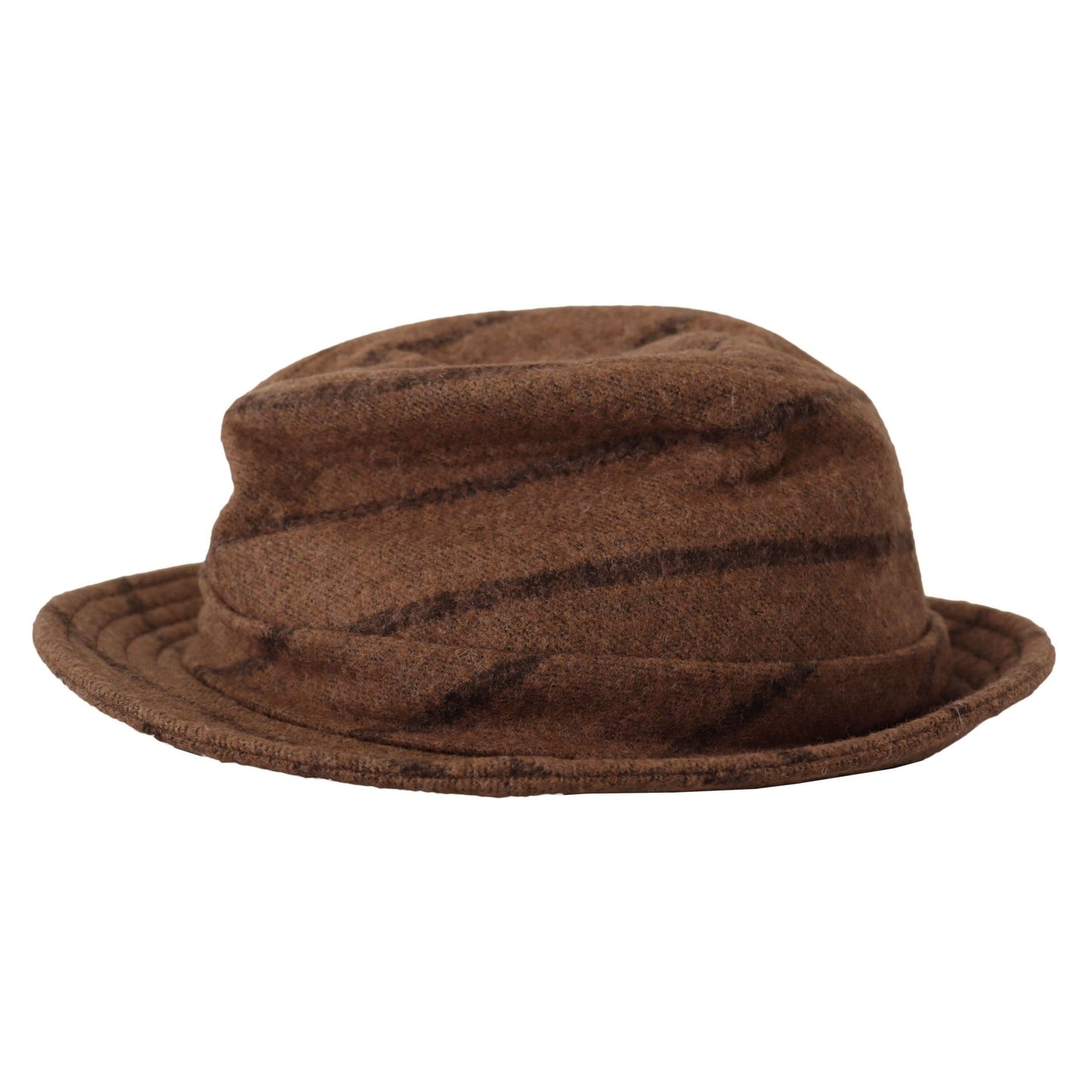 Dolce & Gabbana Brown Fedora Striped Print Summer Hat Dolce & Gabbana