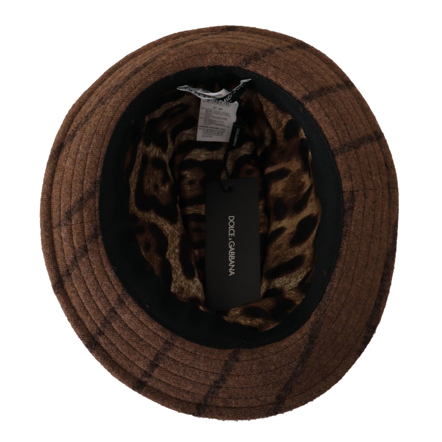 Dolce & Gabbana Brown Fedora Striped Print Summer Hat Dolce & Gabbana