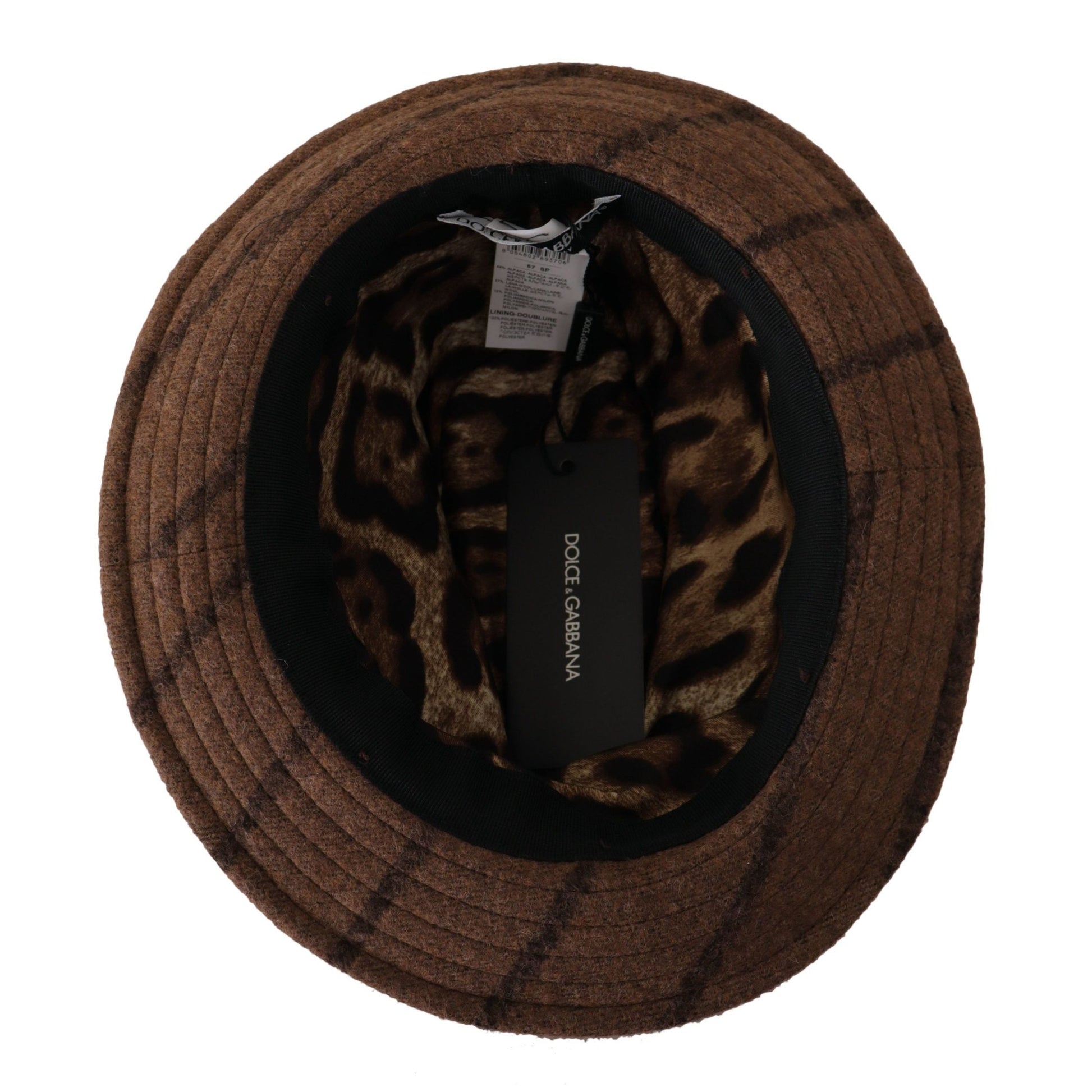 Dolce & Gabbana Brown Fedora Striped Print Summer Hat Dolce & Gabbana