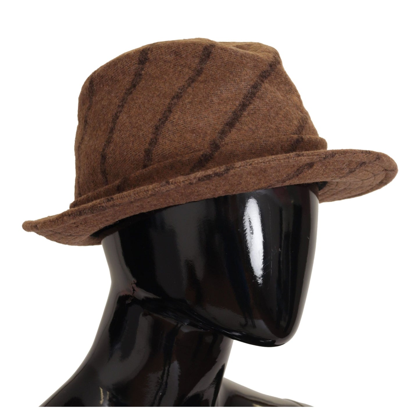 Dolce & Gabbana Brown Fedora Striped Print Summer Hat Dolce & Gabbana