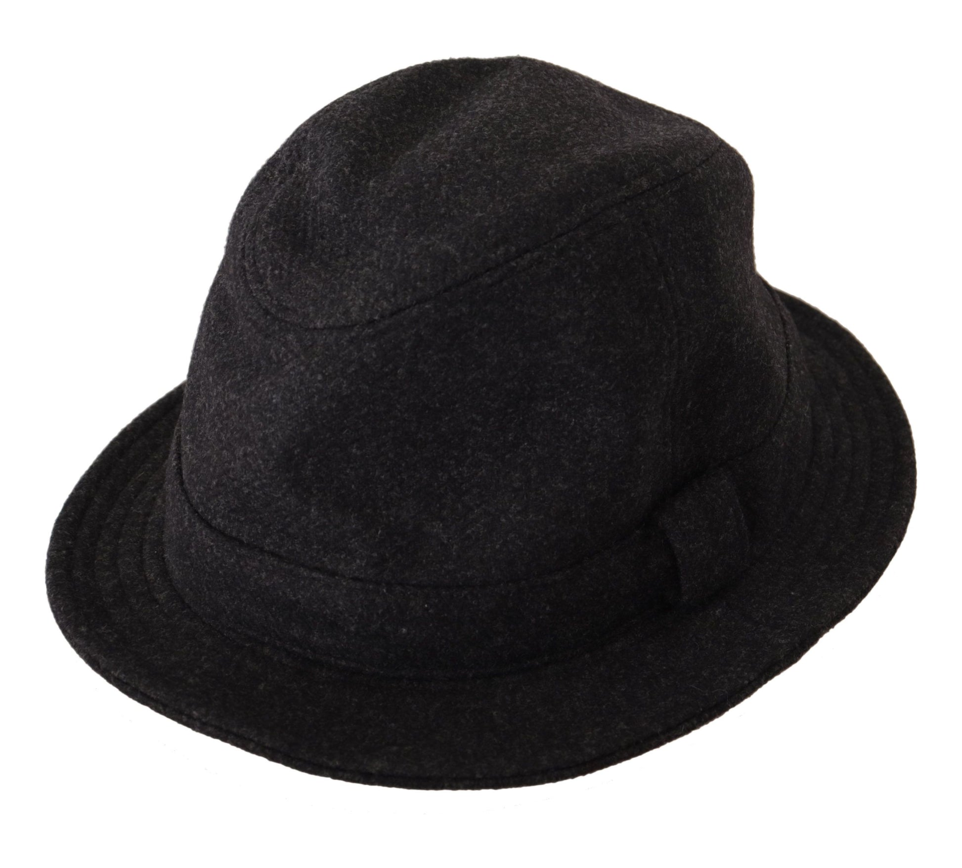 Dolce & Gabbana Gray Virgin Wool Logo Fedora Trilby Cappello Hat Dolce & Gabbana