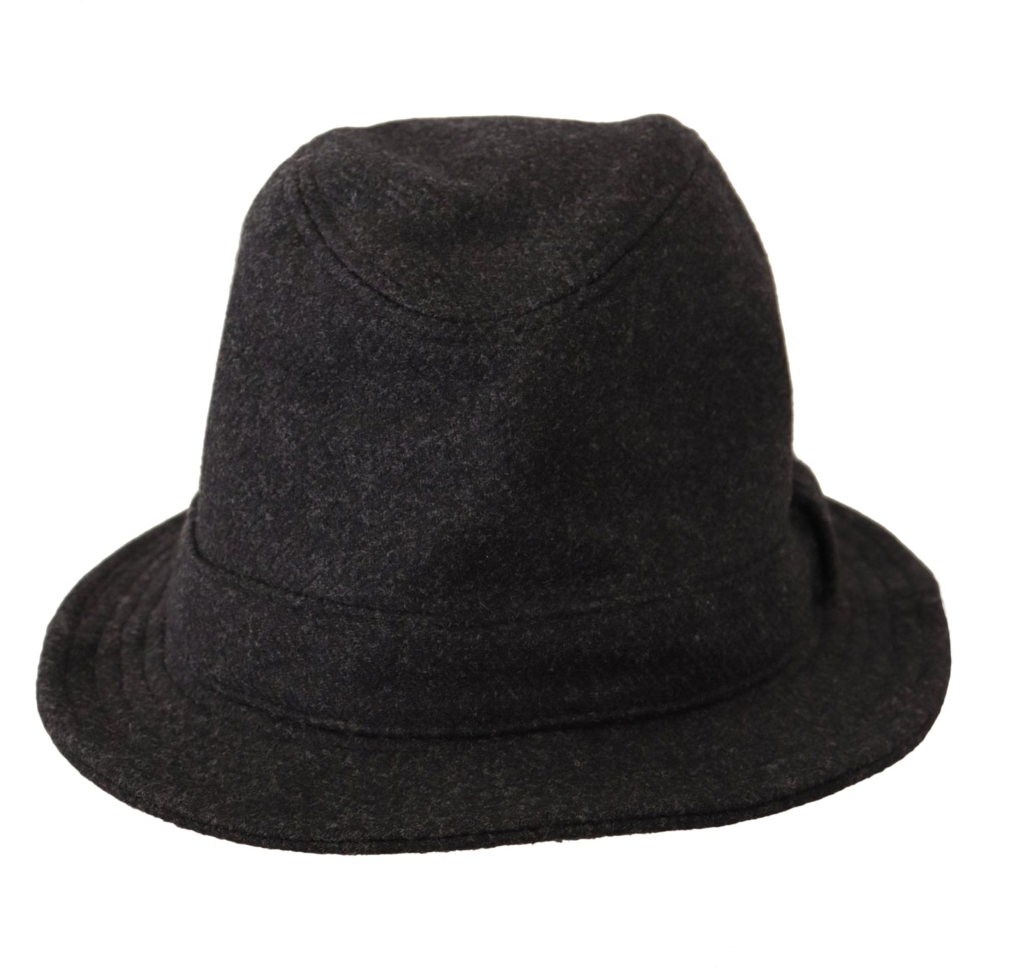 Dolce & Gabbana Gray Virgin Wool Logo Fedora Trilby Cappello Hat Dolce & Gabbana