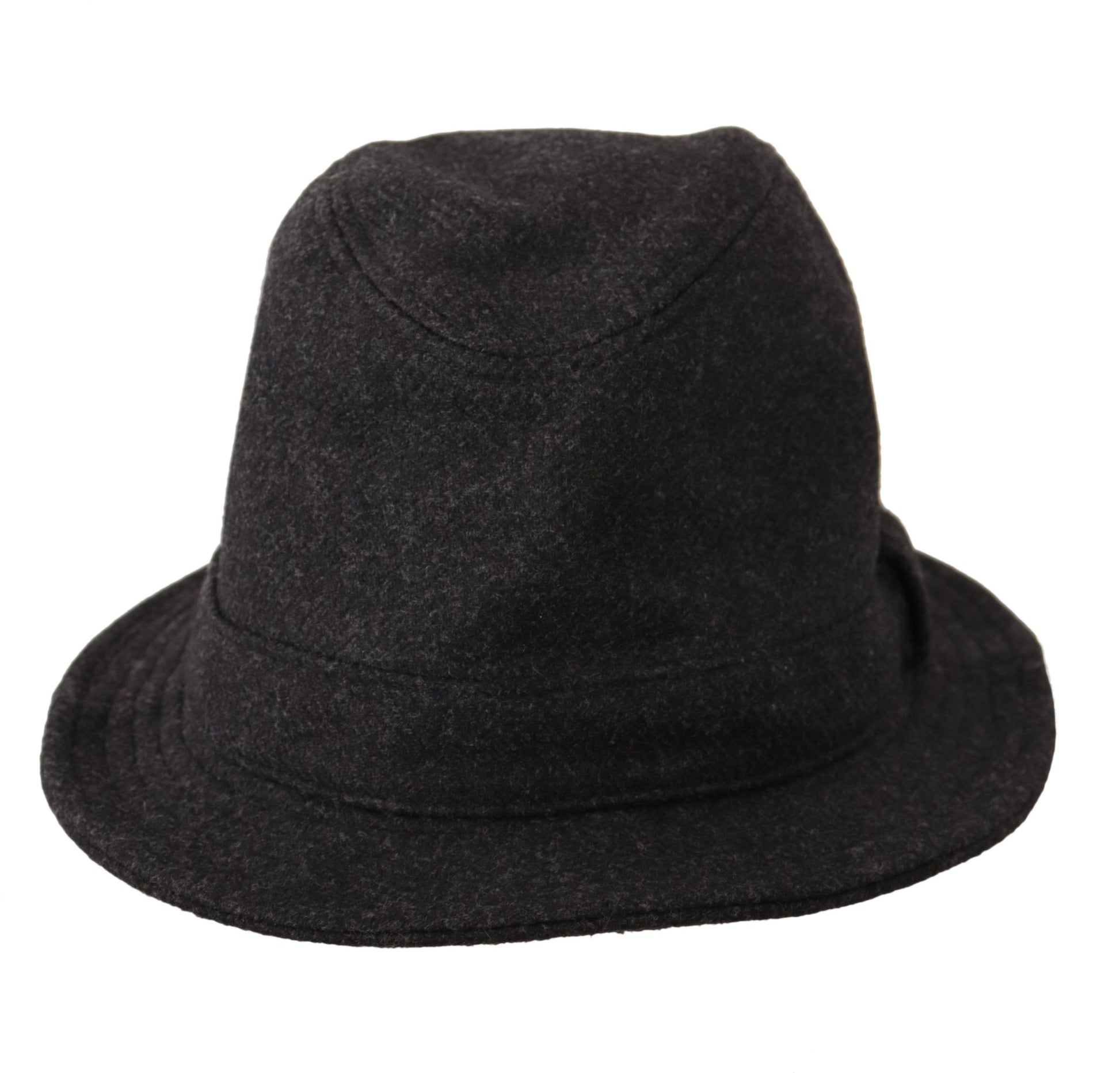 Dolce & Gabbana Gray Virgin Wool Logo Fedora Trilby Cappello Hat Dolce & Gabbana