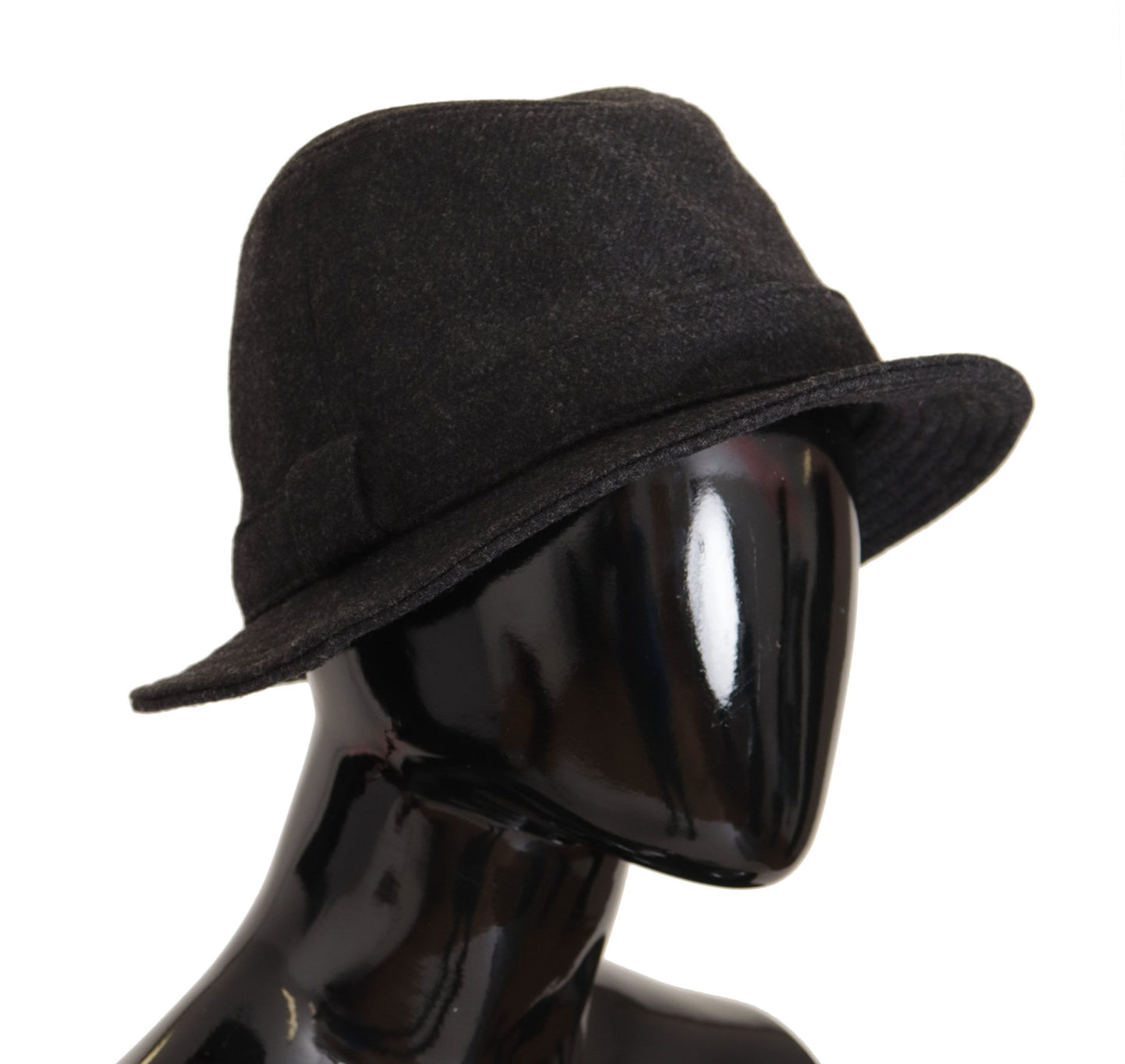 Dolce & Gabbana Gray Virgin Wool Logo Fedora Trilby Cappello Hat Dolce & Gabbana