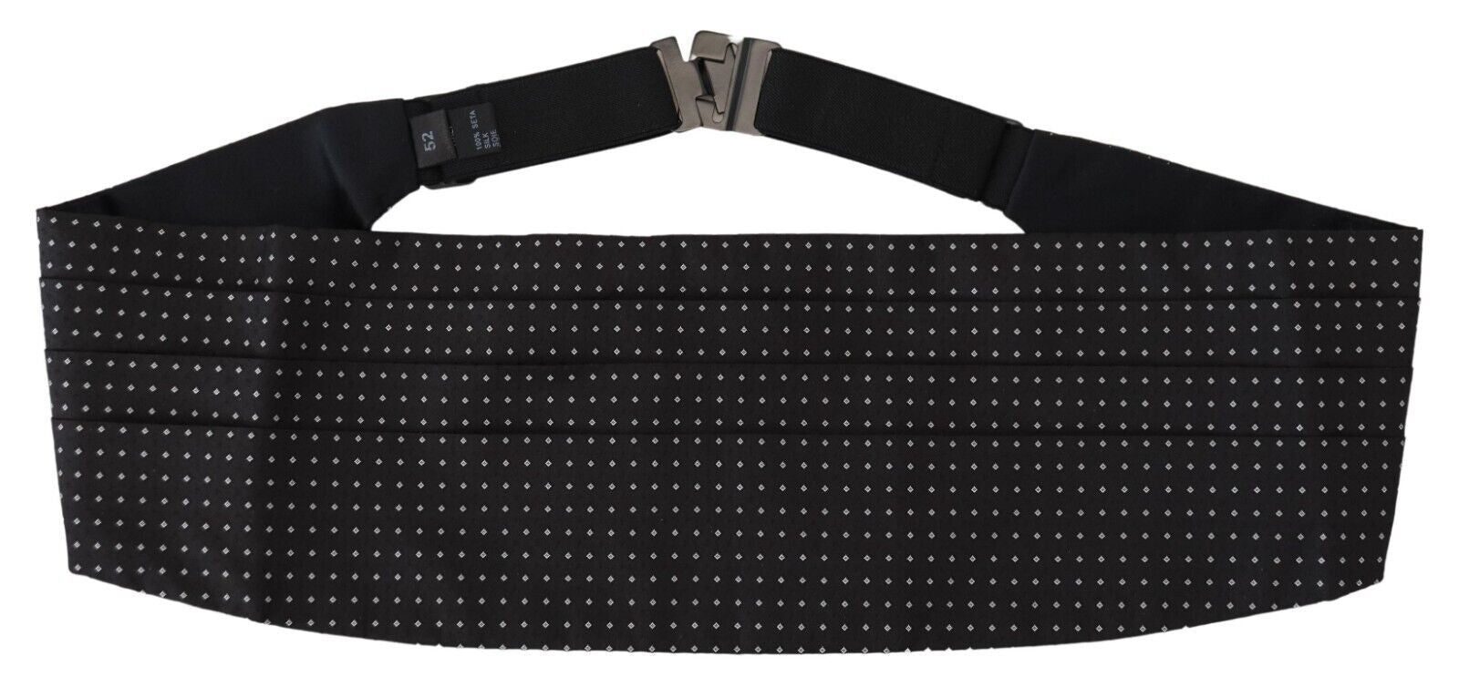 Dolce & Gabbana Black Polka Dot Wide Waist Men Belt Cummerband Dolce & Gabbana
