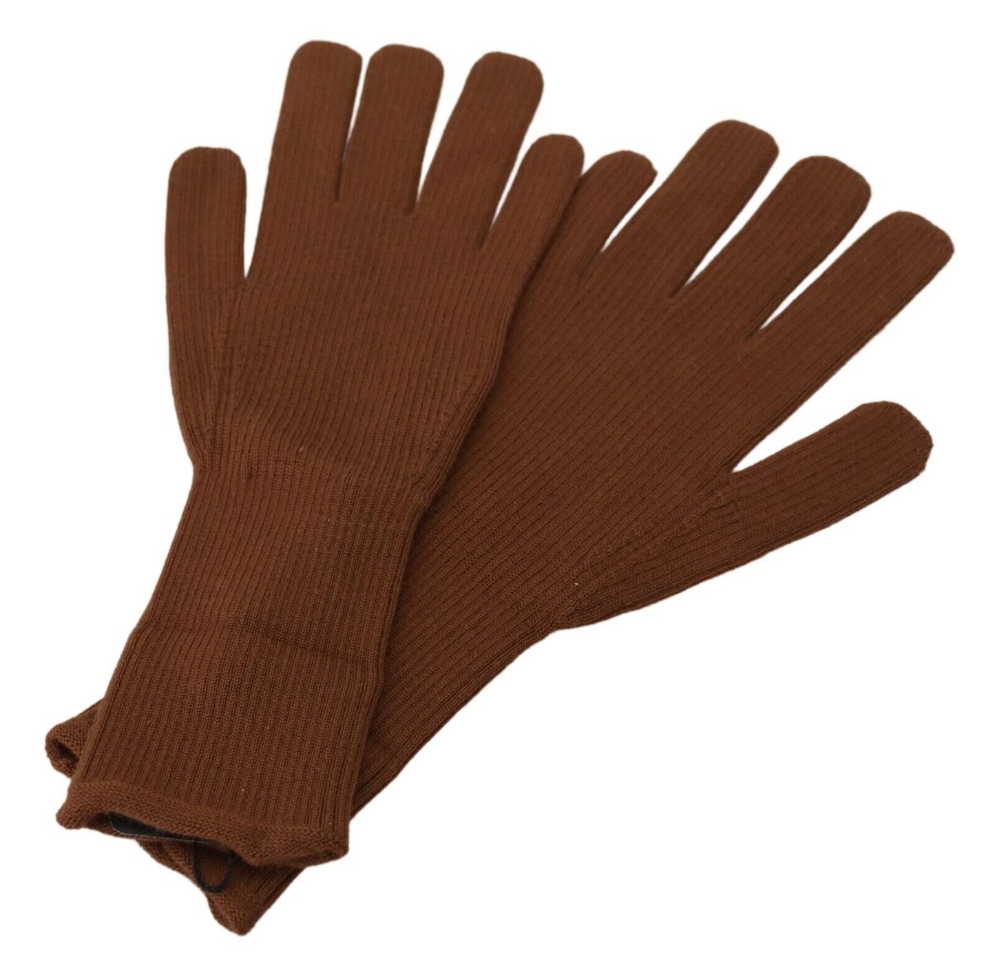 Dolce & Gabbana Brown Cashmere Knitted Hands Mitten Mens Gloves Dolce & Gabbana