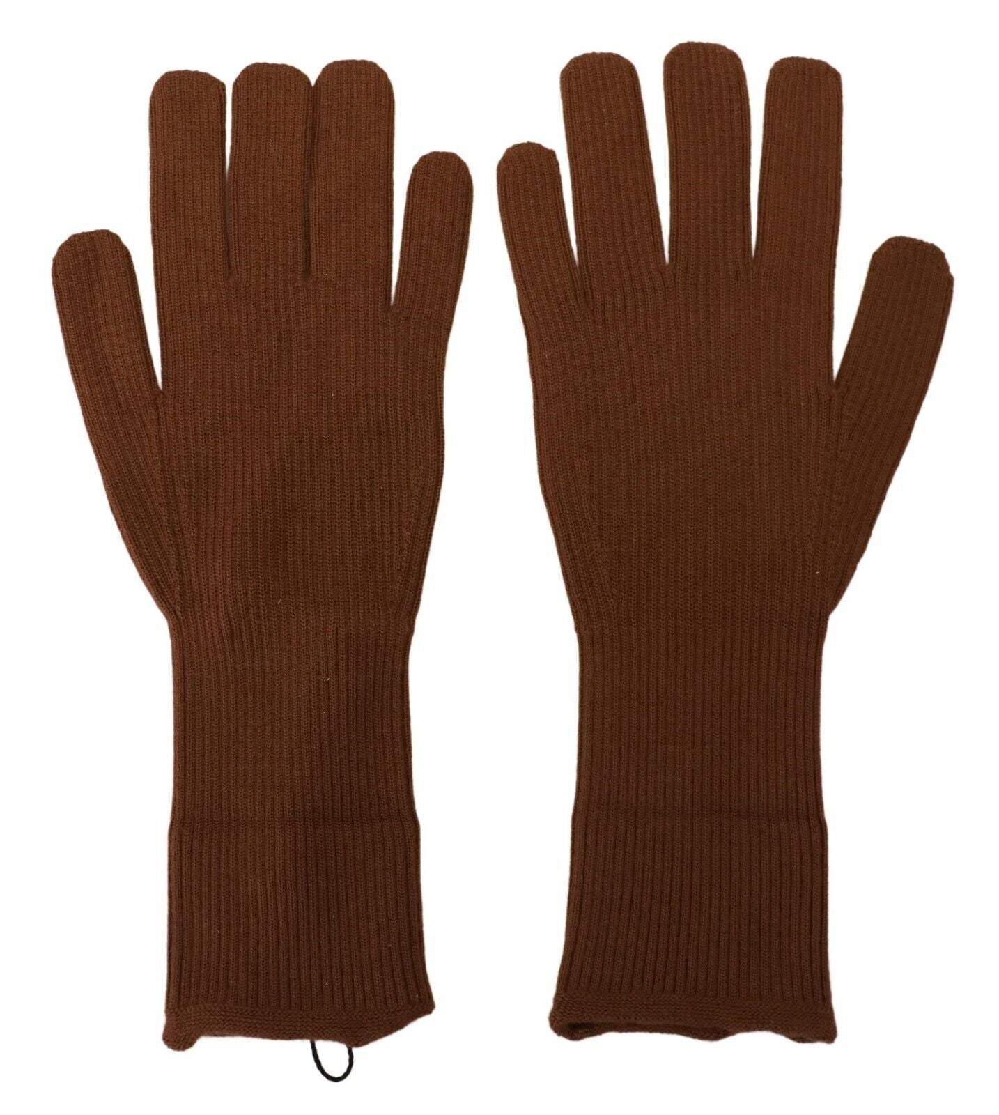 Dolce & Gabbana Brown Cashmere Knitted Hands Mitten Mens Gloves Dolce & Gabbana