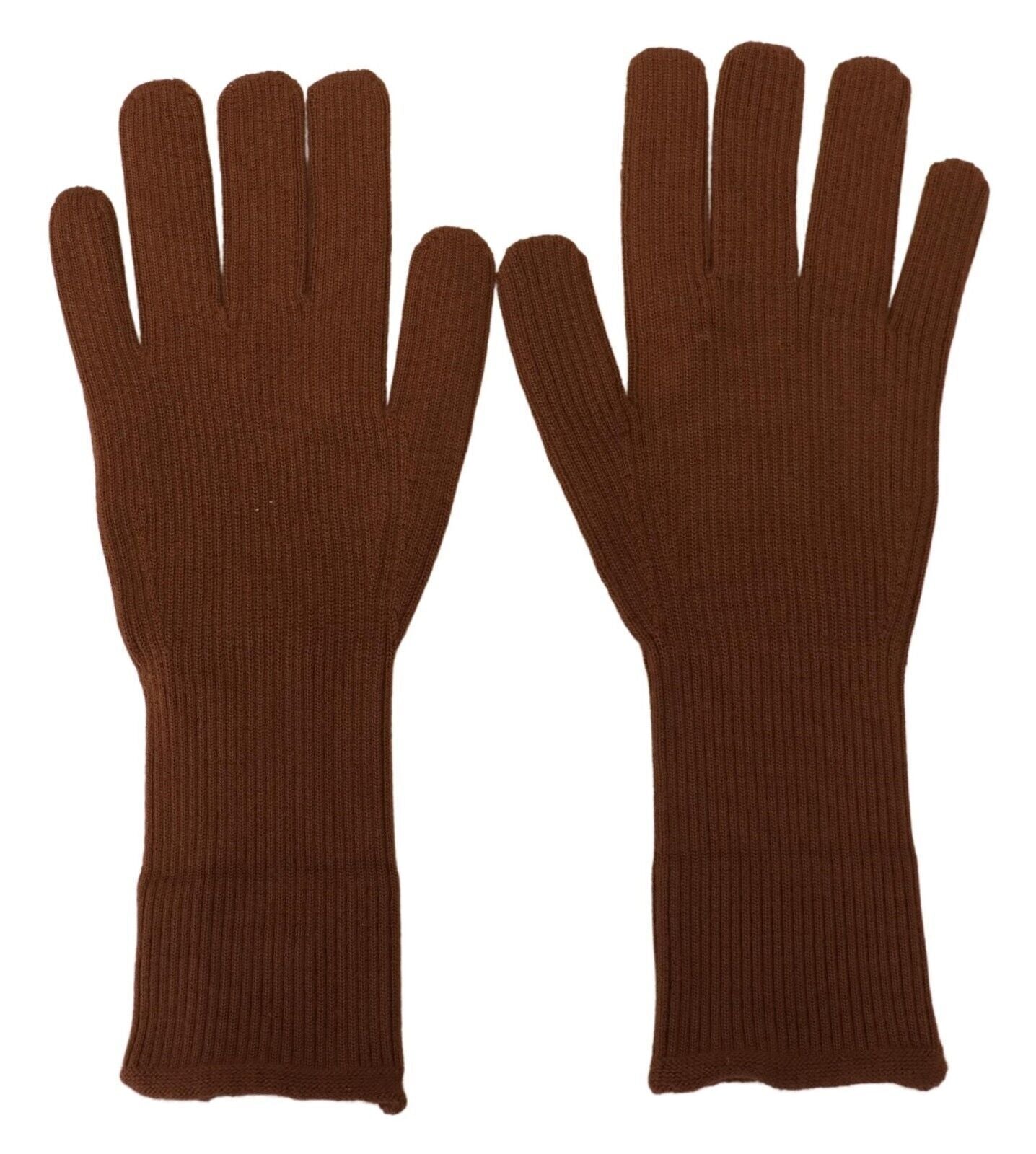 Dolce & Gabbana Brown Cashmere Knitted Hands Mitten Mens Gloves Dolce & Gabbana