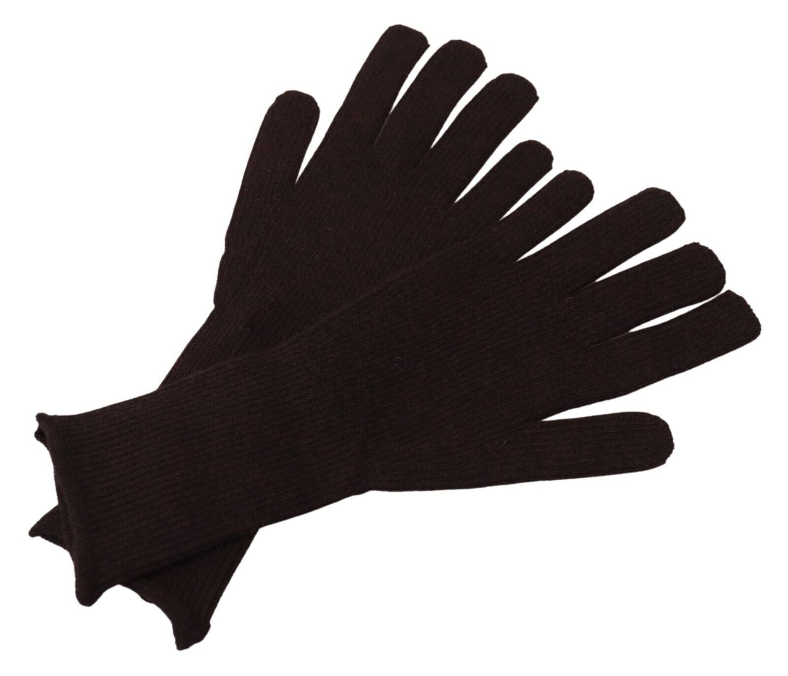 Dolce & Gabbana Brown Cashmere Silk Hands Mitten Mens Gloves Dolce & Gabbana