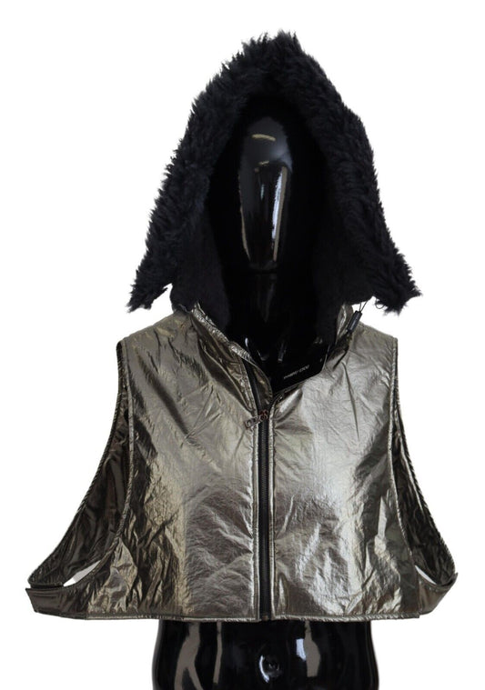 Dolce & Gabbana Silver Fur Whole Head Wrap Men Capello Nylon Hat Dolce & Gabbana