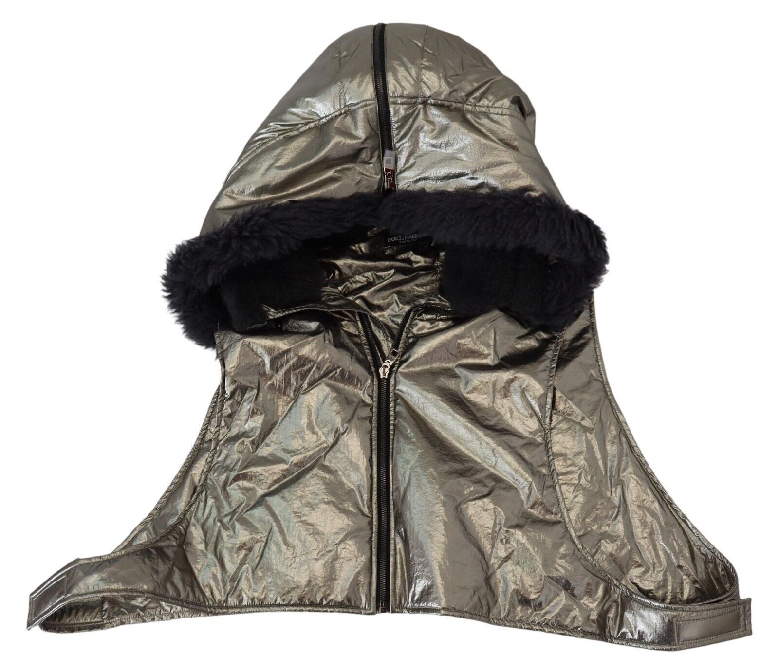 Dolce & Gabbana Silver Fur Whole Head Wrap Men Capello Nylon Hat Dolce & Gabbana