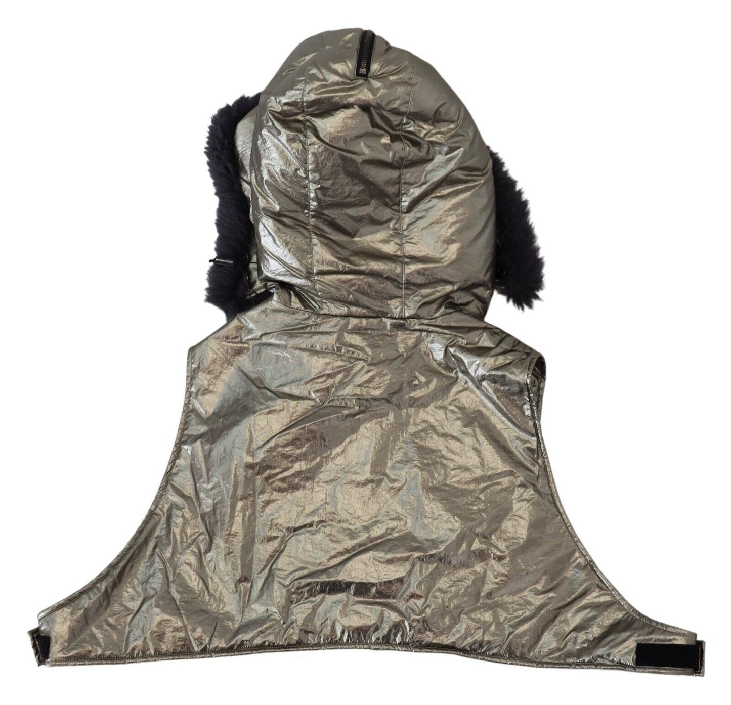 Dolce & Gabbana Silver Fur Whole Head Wrap Men Capello Nylon Hat Dolce & Gabbana