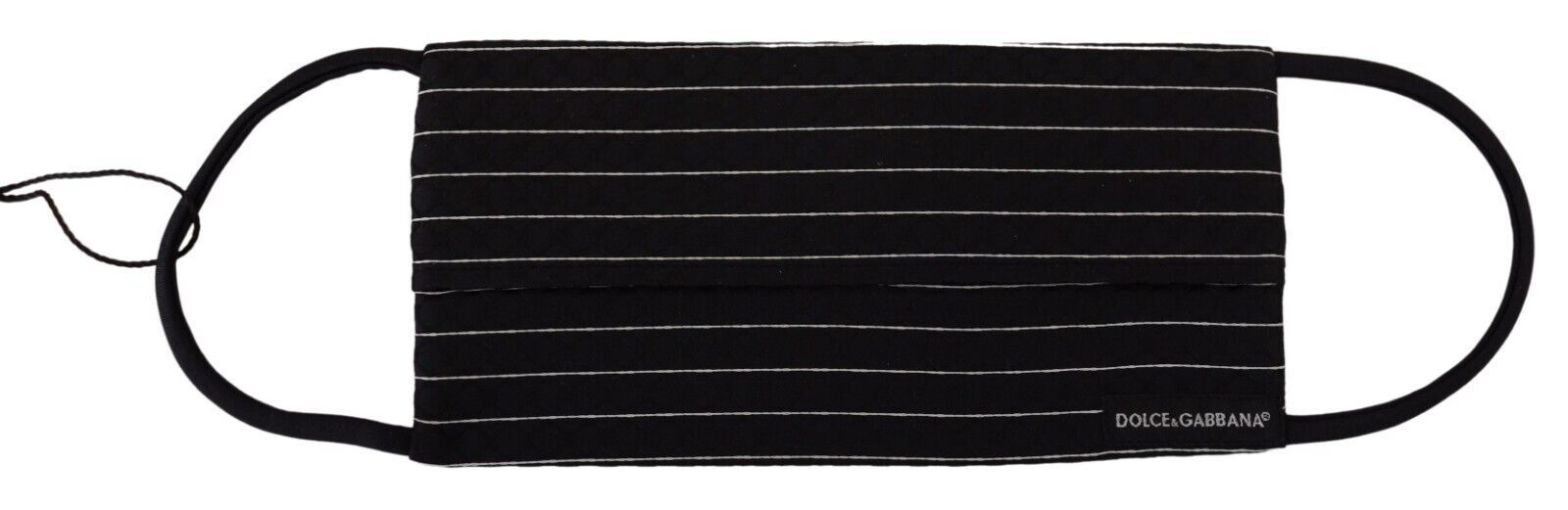 Dolce & Gabbana Black White Stripes Elastic Ear Strap One Size Face Mask Dolce & Gabbana