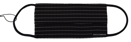 Dolce & Gabbana Black White Stripes Elastic Ear Strap One Size Face Mask Dolce & Gabbana