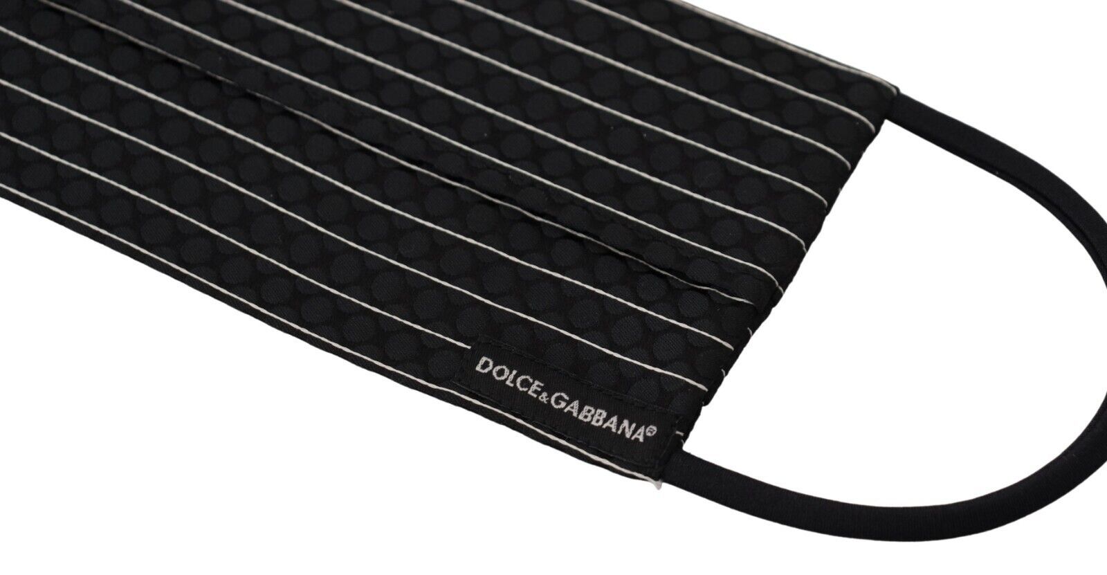 Dolce & Gabbana Black White Stripes Elastic Ear Strap One Size Face Mask Dolce & Gabbana