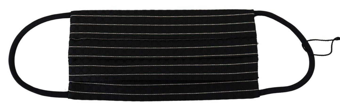 Dolce & Gabbana Black White Stripes Elastic Ear Strap One Size Face Mask Dolce & Gabbana