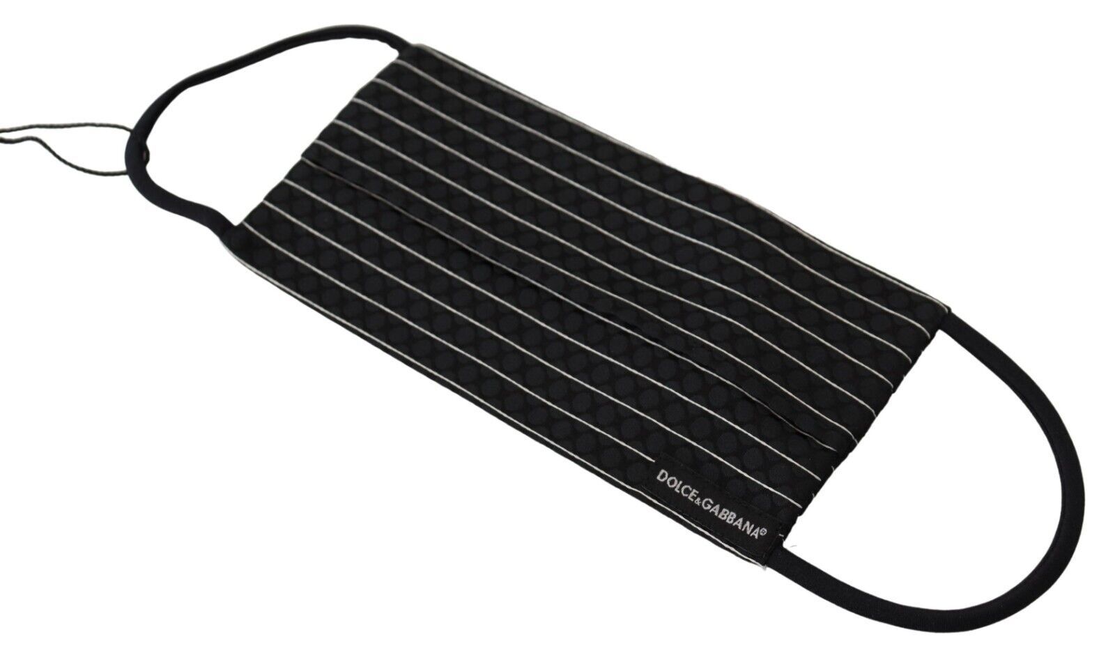 Dolce & Gabbana Black White Stripes Elastic Ear Strap One Size Face Mask Dolce & Gabbana