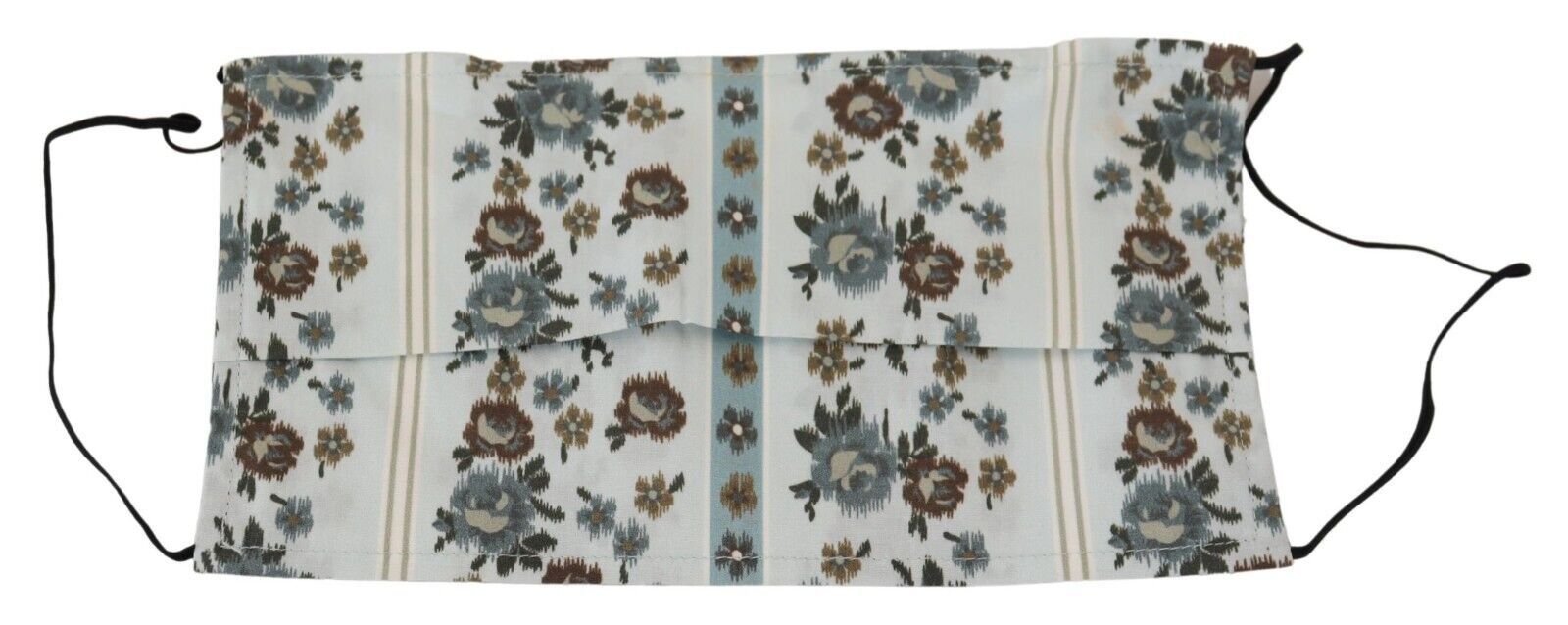 Dolce & Gabbana White Floral Cotton Pleated Elastic Ear Strap Face Mask Dolce & Gabbana