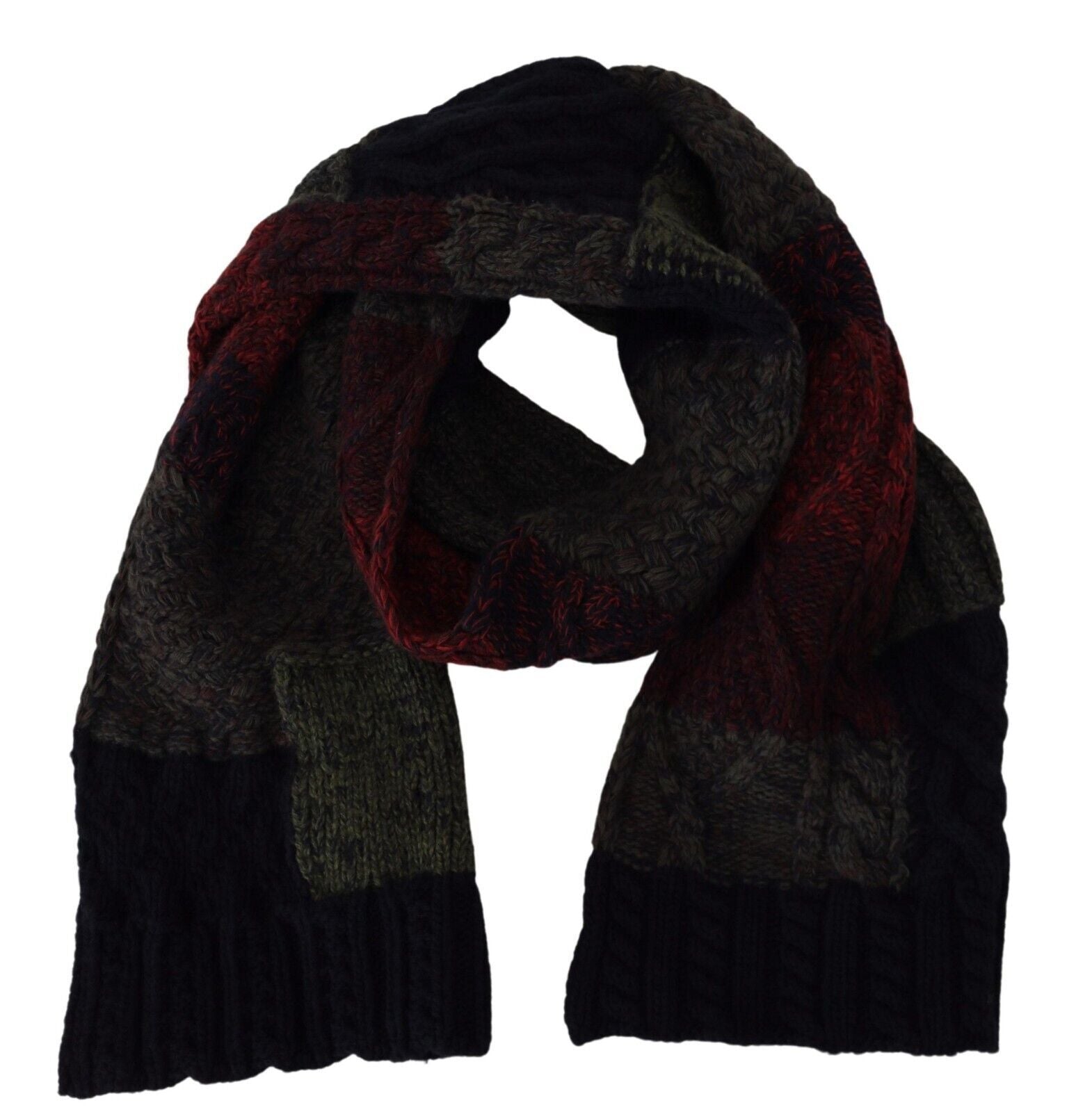 Dolce & Gabbana Multicolor Knitted Men Neck Wrap Shawl Scarf Dolce & Gabbana