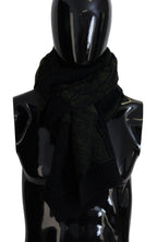 Dolce & Gabbana Black Green Knitted Men Neck Wrap Shawl Scarf - Eljoys Fashion 