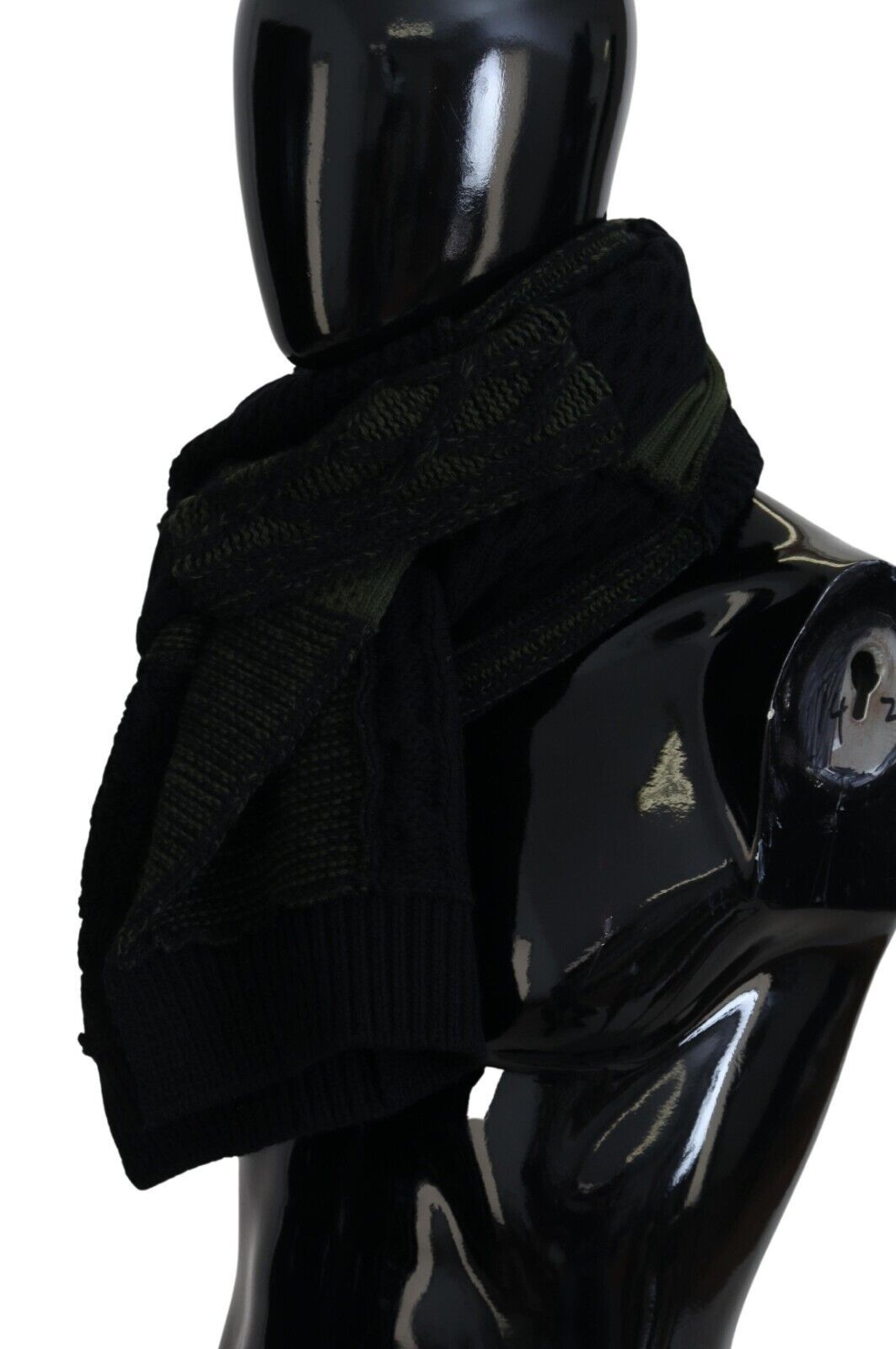 Dolce & Gabbana Black Green Knitted Men Neck Wrap Shawl Scarf Dolce & Gabbana