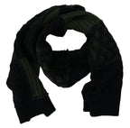 Dolce & Gabbana Black Green Knitted Men Neck Wrap Shawl Scarf - Eljoys Fashion 